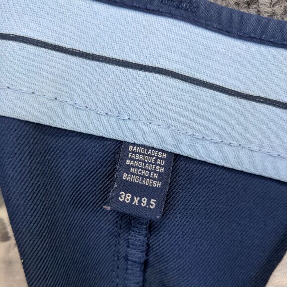 Izod Mens Chino Shorts Blue Size 38x9.5 Slash Pockets Cotton Blend - Picture 10 of 11